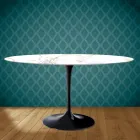Mesa Tulipa Eero Saarinen H 73 Oval em Cerâmica Entzo Made in Italy - Escarlate Viadurini