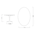 Mesa Tulipa Eero Saarinen H 73 Oval em cerâmica Invisible Select Made in Italy - Escarlate Viadurini