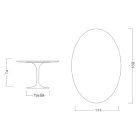 Mesa Tulipa Eero Saarinen H 73 Oval em Cerâmica Kira Made in Italy - Escarlate Viadurini