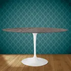 Mesa Tulipa Eero Saarinen H 73 Oval em Cerâmica Kira Made in Italy - Escarlate Viadurini