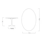 Mesa Tulipa Eero Saarinen H 73 Oval em Cerâmica Marquinia Made in Italy - Escarlate Viadurini