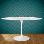 Mesa Tulipa Eero Saarinen H 73 Oval em Cerâmica Morpheus Made in Italy - Escarlate Viadurini