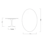 Mesa Tulipa Eero Saarinen H 73 Oval em Cerâmica Preta Absoluta Made in Italy - Escarlate Viadurini