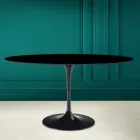 Mesa Tulipa Eero Saarinen H 73 Oval em Cerâmica Preta Absoluta Made in Italy - Escarlate Viadurini
