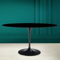Mesa Tulipa Eero Saarinen H 74 Oval em Cerâmica Preta Absoluta Made in Italy - Escarlate