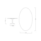 Mesa Tulipa Eero Saarinen H 73 Oval em Cerâmica Preta Soft Made in Italy - Escarlate Viadurini