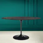 Mesa Tulipa Eero Saarinen H 73 Oval em Cerâmica Noir Desire Made in Italy - Escarlate Viadurini