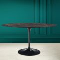 Mesa Tulipa Eero Saarinen H 74 Oval em Cerâmica Noir Desire Made in Italy - Escarlate