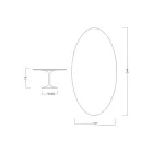 Mesa Tulipa Eero Saarinen H 73 Oval em Cerâmica Noir Laurent Made in Italy - Escarlate Viadurini