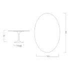 Mesa Tulipa Eero Saarinen H 73 Oval em Cerâmica Noir Laurent Made in Italy - Escarlate Viadurini