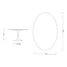 Mesa Tulipa Eero Saarinen H 73 Oval em cerâmica Pietra Grey Made in Italy - Escarlate Viadurini