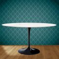 Mesa Tulipa Eero Saarinen H 74 Oval em Cerâmica Rem Made in Italy - Escarlate