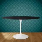 Mesa Tulipa Eero Saarinen H 73 Oval em Cerâmica Sirius Made in Italy - Escarlate Viadurini