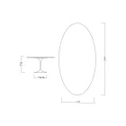 Mesa Tulipa Eero Saarinen H 73 Oval Cerâmica Sirius Made in Italy - Escarlate Viadurini
