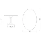 Mesa Tulipa Eero Saarinen H 73 Oval em cerâmica Statuario Altissimo Made in Italy - Escarlate Viadurini