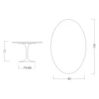 Mesa Tulipa Eero Saarinen H 73 Oval em Cerâmica Statuario Veios Inteiros - Escarlate Viadurini