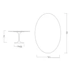 Mesa Tulipa Eero Saarinen H 73 Oval em Cerâmica Statuario Veios Inteiros - Escarlate Viadurini