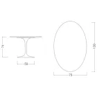 Mesa Tulipa Eero Saarinen H 73 Oval em Cerâmica Statuario Veios Inteiros - Escarlate Viadurini