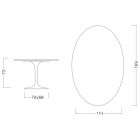 Mesa Tulipa Eero Saarinen H 73 Oval em Mármore Marquinia Preto Fabricado na Itália - Escarlate Viadurini