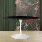 Mesa Tulipa Eero Saarinen H 73 Oval em mármore preto Marquinia Made in Italy - Escarlate Viadurini