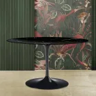 Mesa Tulipa Eero Saarinen H 73 Oval em mármore preto Marquinia Made in Italy - Escarlate Viadurini