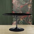 Mesa Tulipa Eero Saarinen H 74 Oval em mármore preto Marquinia Made in Italy - Escarlate