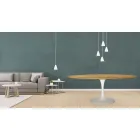 Mesa Tulipa Eero Saarinen H 73 Oval em Carvalho Natural Made in Italy - Escarlate Viadurini