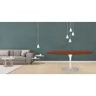 Mesa Tulipa Eero Saarinen H 73 Oval em carvalho manchado de cerejeira Made in Italy - Escarlate Viadurini