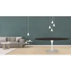 Mesa Tulipa Eero Saarinen H 73 Oval em Carvalho Moka Made in Italy - Escarlate Viadurini