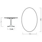 Mesa Tulipa Eero Saarinen H 73 Oval em Carvalho Moka Made in Italy - Escarlate Viadurini