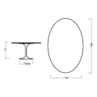 Mesa Tulipa Eero Saarinen H 73 Oval em carvalho manchado de nogueira clara Made in Italy - Escarlate Viadurini