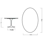 Mesa Tulipa Eero Saarinen H 73 Oval em carvalho manchado de nogueira clara Made in Italy - Escarlate Viadurini