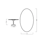 Mesa Tulipa Eero Saarinen H 73 oval em carvalho manchado de pau-rosa Made in Italy - Escarlate Viadurini