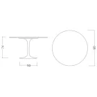 Mesa Tulipa Eero Saarinen H 73 Redonda em Branco Absoluto Made in Italy - Escarlate Viadurini