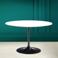 Mesa Tulipa Eero Saarinen H 73 Redonda em Branco Absoluto Made in Italy - Escarlate
