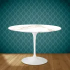 Mesa Tulipa Eero Saarinen H 73 Redonda em Cerâmica Entzo Made in Italy - Escarlate Viadurini