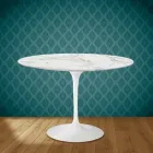 Mesa Tulipa Eero Saarinen H 73 Redonda Cerâmica Morpheus Made in Italy - Escarlate Viadurini