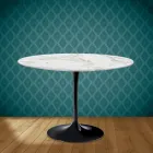Mesa Tulipa Eero Saarinen H 73 Redonda Cerâmica Morpheus Made in Italy - Escarlate Viadurini