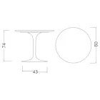 Mesa Tulipa Eero Saarinen H 73 Redonda Cerâmica Sirius Made in Italy - Escarlate Viadurini