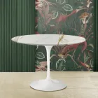 Mesa Tulipa Eero Saarinen H 73 Redonda em mármore dourado Caracatta Made in Italy - Escarlate Viadurini