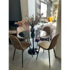 Mesa Tulipa Eero Saarinen H 73 Redonda em mármore preto Marquinia Made in Italy - Escarlate Viadurini