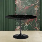 Mesa Tulipa Eero Saarinen H 73 Redonda em mármore preto Marquinia Made in Italy - Escarlate Viadurini