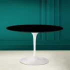 Mesa Tulipa Eero Saarinen H 73 Redonda em Preto Absoluto Made in Italy - Scarlet Viadurini