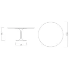 Mesa Tulipa Eero Saarinen H 73 Redonda em Preto Absoluto Made in Italy - Scarlet Viadurini
