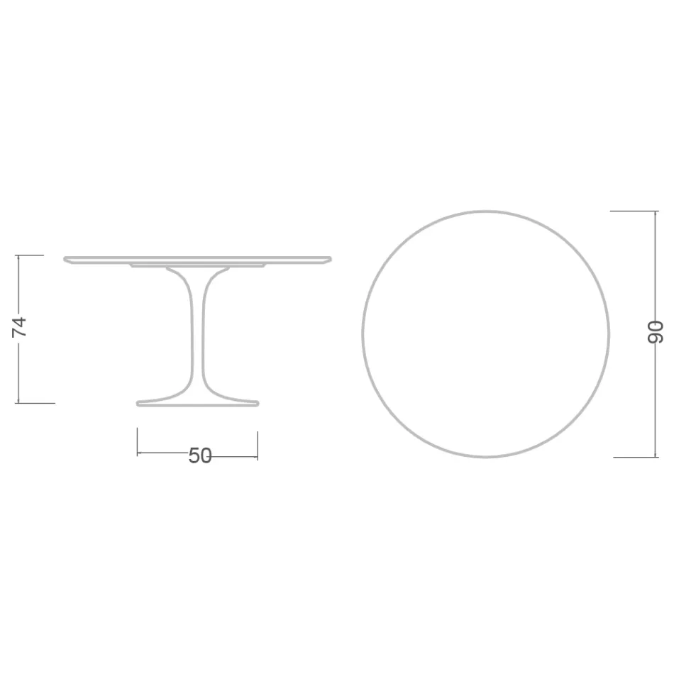 Mesa Tulipa Eero Saarinen H 73 Redonda em Preto Absoluto Made in Italy - Scarlet Viadurini