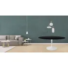 Mesa Tulipa Eero Saarinen H 73 Redonda em Carvalho Preto Manchado Made in Italy - Escarlate Viadurini
