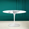 Mesa Tulipa Eero Saarinen H 73 Redonda em Statuario Altissimo Made in Italy - Escarlate