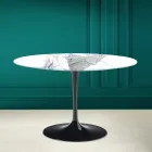 Mesa Tulipa Eero Saarinen H 73 Redonda em Statuario Altissimo Made in Italy - Escarlate Viadurini