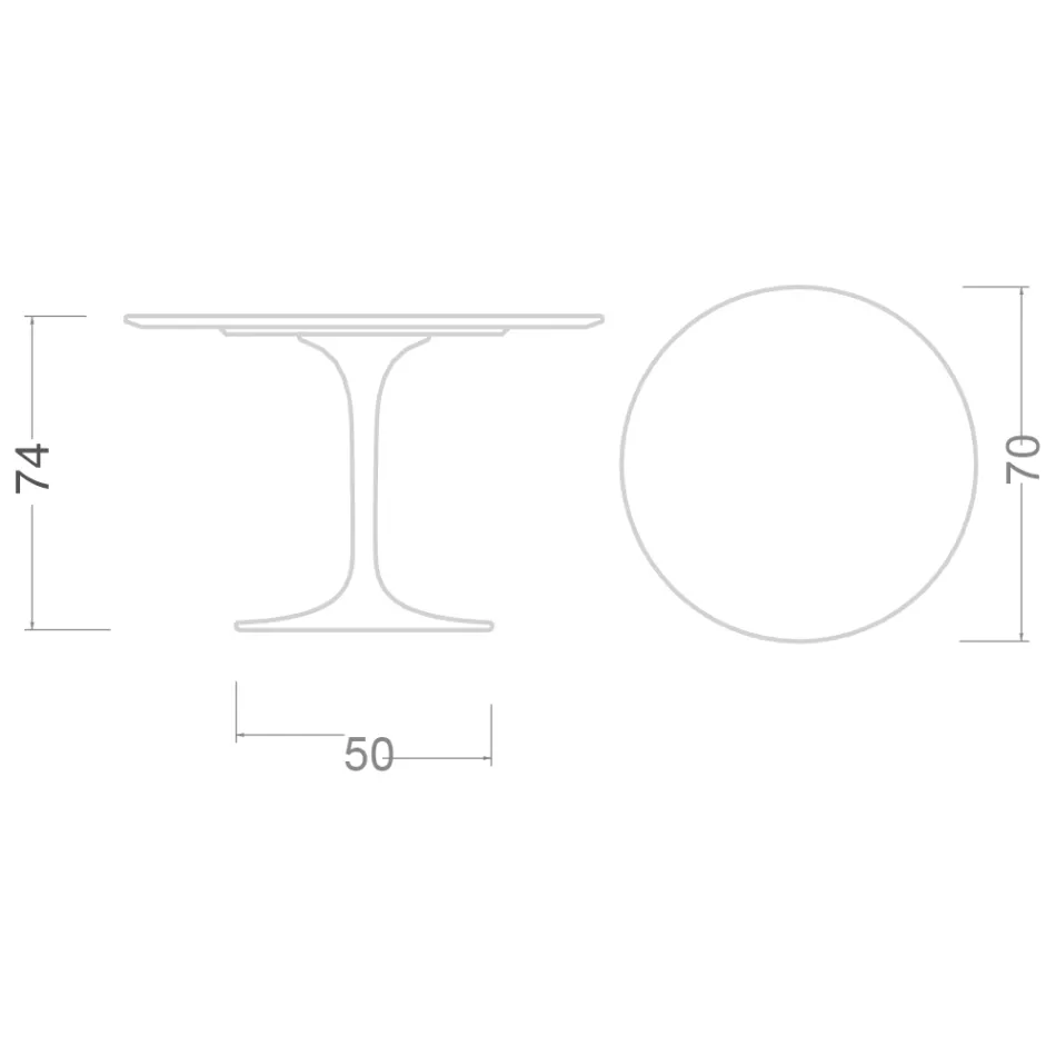 Mesa Tulipa Eero Saarinen H 74 com tampo em laminado líquido branco Made in Italy - Escarlate Viadurini