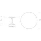 Mesa Eero Saarinen Tulip H 74 com tampo em MDF laminado líquido branco - Scarlet Viadurini